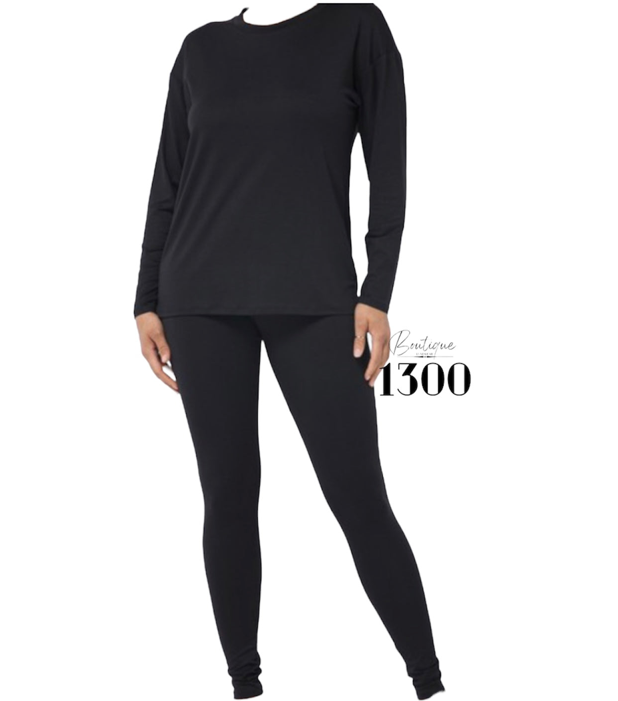 ROUND NECK LONG SLEEVE TOP & LEGGINGS SET