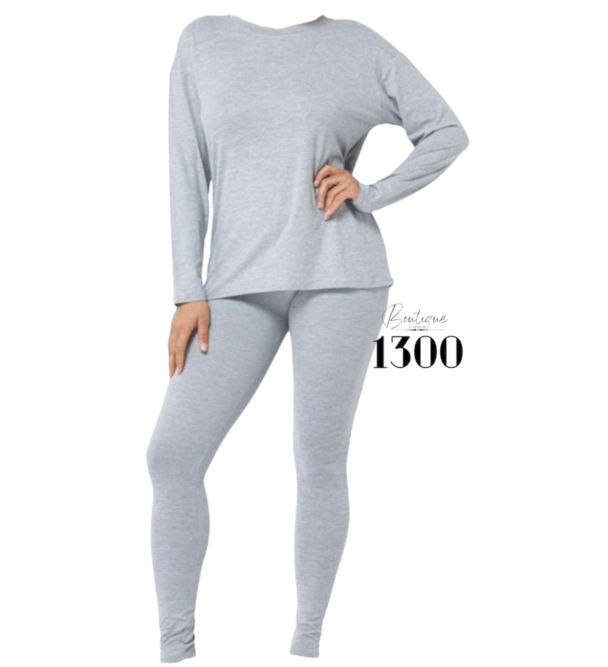 ROUND NECK LONG SLEEVE TOP & LEGGINGS SET